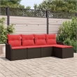 vidaXL Poly Rattan Sofa Set in Brown