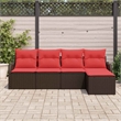 vidaXL Poly Rattan Sofa Set in Brown