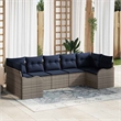 vidaXL Poly Rattan Sofa Set in Gray