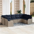 vidaXL Poly Rattan Sofa Set in Gray