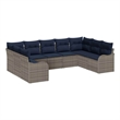 vidaXL Poly Rattan Sofa Set in Gray