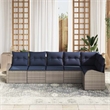 vidaXL Poly Rattan Sofa Set in Gray