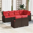 vidaXL Poly Rattan Sofa Set in Brown