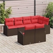 vidaXL Poly Rattan Sofa Set in Brown