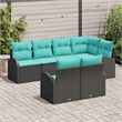 vidaXL Poly Rattan Sofa Set in Black