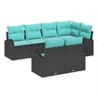 vidaXL Poly Rattan Sofa Set in Black