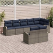 vidaXL Poly Rattan Sofa Set in Gray