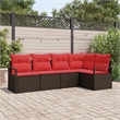 vidaXL Poly Rattan Sofa Set in Brown