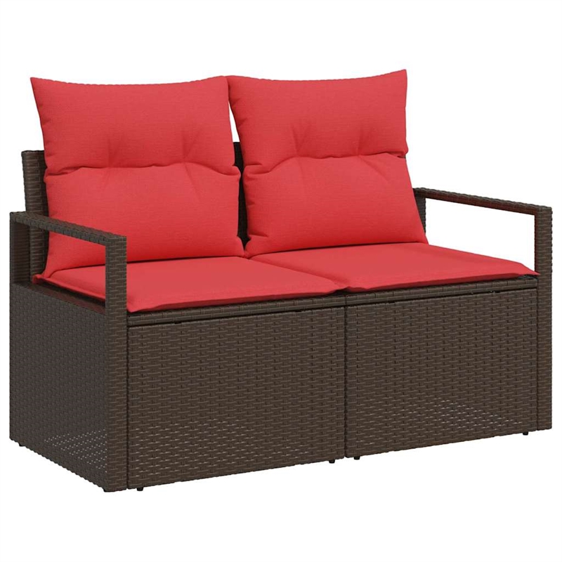 vidaXL Poly Rattan Sofa Set in Brown