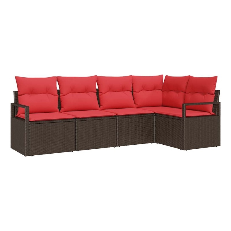 vidaXL Poly Rattan Sofa Set in Brown