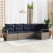 vidaXL Poly Rattan Sofa Set in Gray