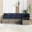 vidaXL Poly Rattan Sofa Set in Gray