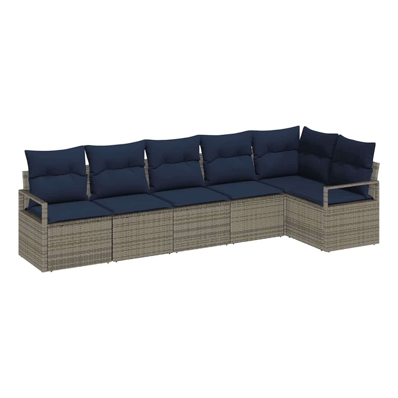 vidaXL Poly Rattan Sofa Set in Gray