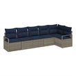 vidaXL Poly Rattan Sofa Set in Gray