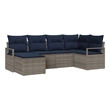 vidaXL Poly Rattan Sofa Set with Cushions in Gray