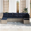 vidaXL Poly Rattan Sofa Set in Gray