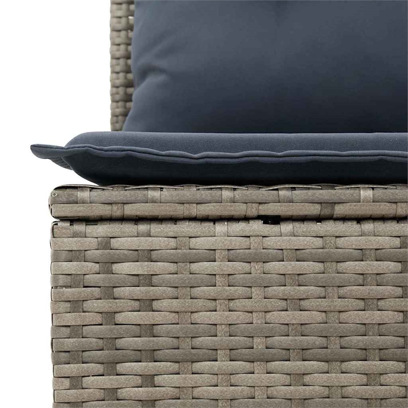 vidaXL Poly Rattan Sofa Set in Gray