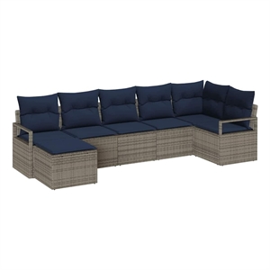 vidaXL Poly Rattan Sofa Set in Gray