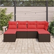 vidaXL Poly Rattan Sofa Set in Brown