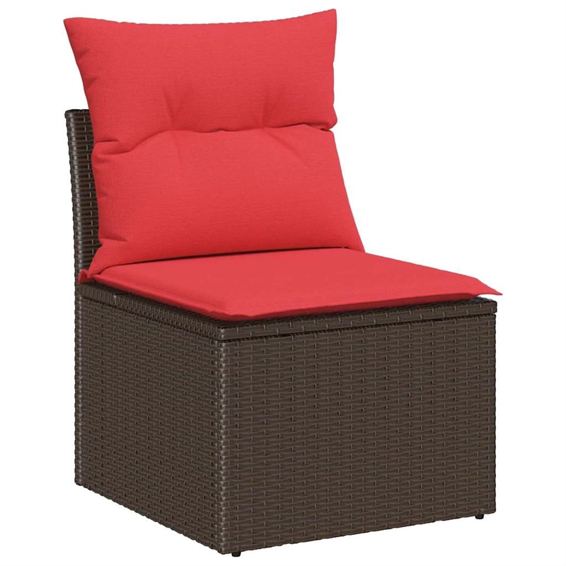 vidaXL Poly Rattan Sofa Set in Brown