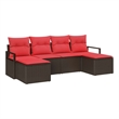 vidaXL Poly Rattan Sofa Set in Brown