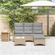 vidaXL Poly Rattan Sofa Set in Gray/Beige