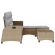 vidaXL Poly Rattan Sofa Set in Gray/Beige