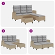 vidaXL Poly Rattan Sofa Set in Gray/Beige