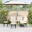 vidaXL Poly Rattan Small Sofa Set with Cushions in Natural