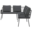 vidaXL Solid Acacia Wood Sofa Set in Black