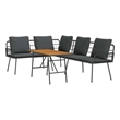 vidaXL Solid Acacia Wood Sofa Set in Black