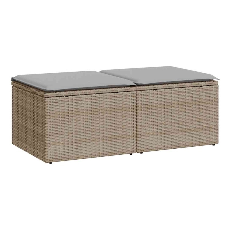 vidaXL 2 Piece Solid Acacia Wood Standard Sofa Set in Beige