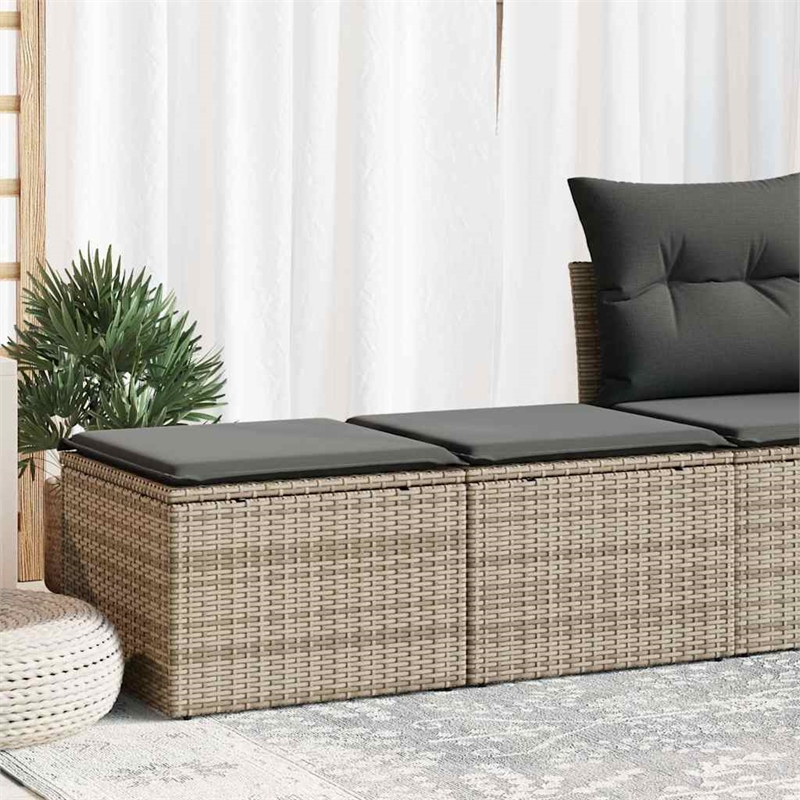 vidaXL 2 Piece Poly Rattan Sofa Set in Gray