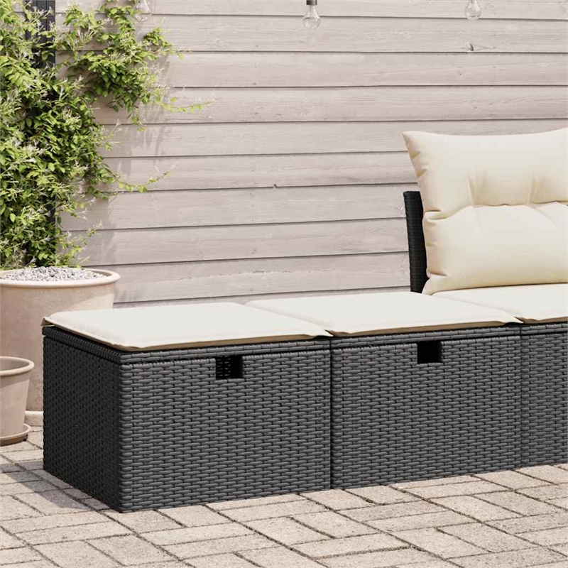 vidaXL 2 Piece Poly Rattan Small Sofa Set in Black