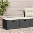 vidaXL 2 Piece Poly Rattan Small Sofa Set in Black