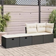 vidaXL 2 Piece Poly Rattan Small Sofa Set in Black