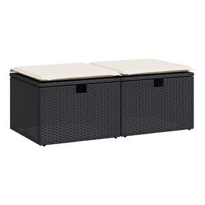 vidaXL 2 Piece Poly Rattan Small Sofa Set in Black