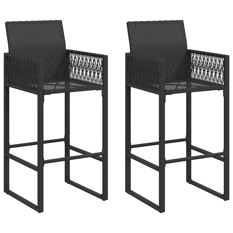vidaXL Solid Acacia Wood Small Bar Set in Black