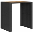 vidaXL Solid Acacia Wood Small Bar Set in Black