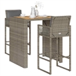 vidaXL 3 Piece Solid Acacia Wood Bar Set in Gray