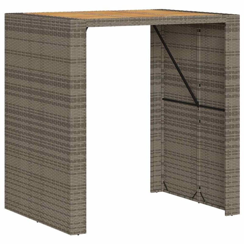 vidaXL 3 Piece Solid Acacia Wood Bar Set in Gray