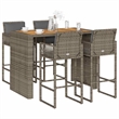 vidaXL 5 Piece Solid Acacia Wood Bar Set in Gray