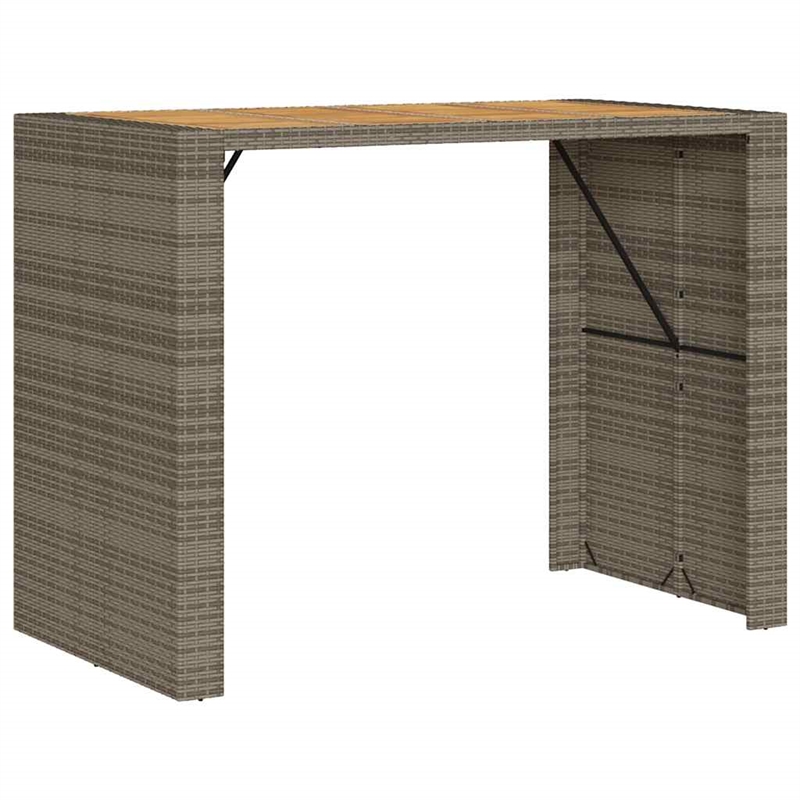 vidaXL 5 Piece Solid Acacia Wood Bar Set in Gray