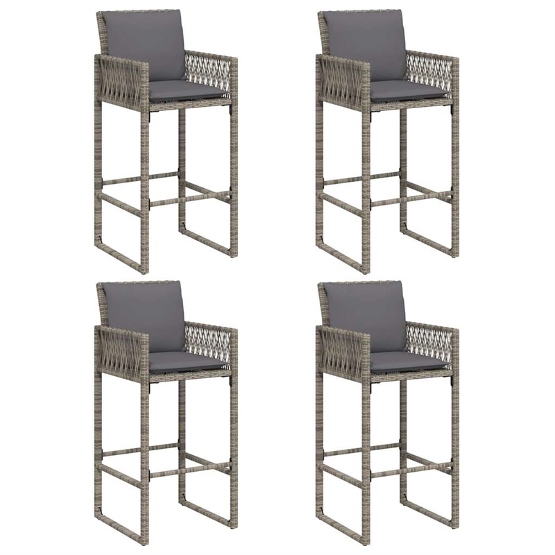 vidaXL 5 Piece Solid Acacia Wood Bar Set in Gray