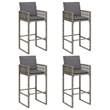 vidaXL 5 Piece Solid Acacia Wood Bar Set in Gray