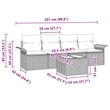 vidaXL Poly Rattan Sofa Set with Cushions in Beige