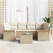 vidaXL Poly Rattan Sofa Set in Beige