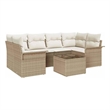 vidaXL Poly Rattan Sofa Set in Beige