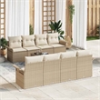 vidaXL Poly Rattan Sofa Set in Beige