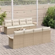 vidaXL Poly Rattan Sofa Set in Beige